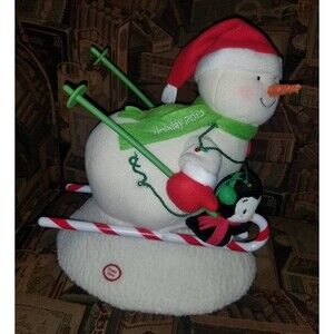 Hallmark Jingle Pals 2012 Snowman & Penguin on Skis Animated Sings Lights Up